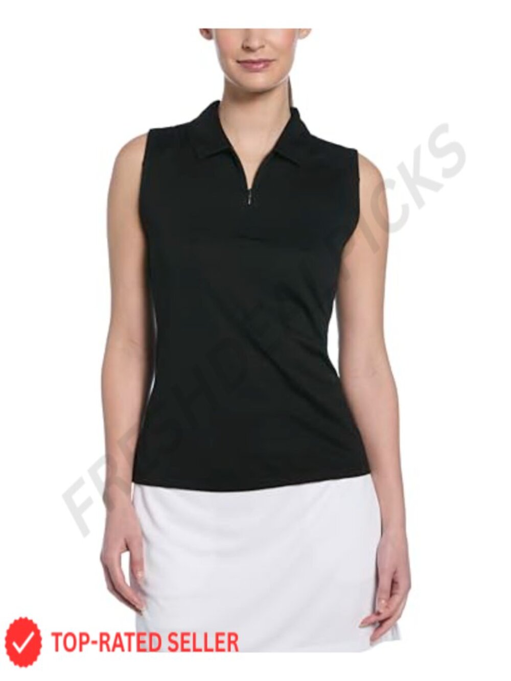 Sleeveless Quarter Zip Golf Polo Shirt Moisture Wicking UPF 50